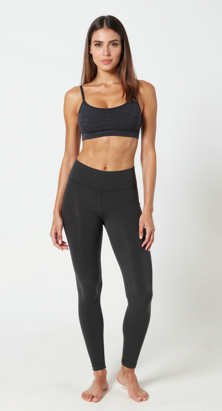 High-Waist Leggings in Shadow Charcoal — The Monochrome Club style look